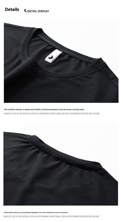 Conjunto de Pantalón y Camiseta Ice Silk para Hombre - Color Sólido - Image 13