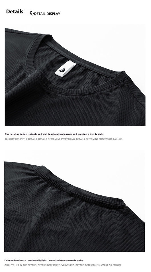 Conjunto de Pantalón y Camiseta Ice Silk para Hombre - Color Sólido - Image 13