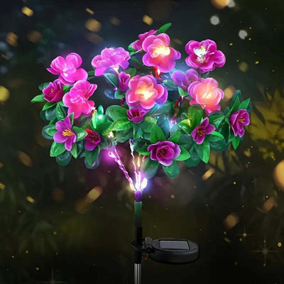 Linterna Solar Decorativa con Flores de Azalea Artificial - Image 6