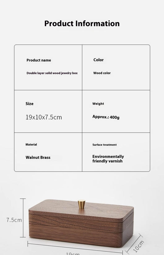 Caja de Almacenamiento Doble para Joyas de Nogal - Image 10