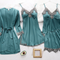 Premium Iced Silk Pajamas - 5-Piece Set for Spring and Summer