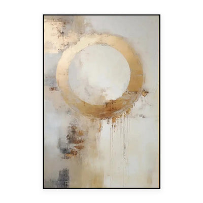 Cuadro Abstracto Moderno Círculo Dorado - Pintura al Óleo Artesanal sin Marco - Image 5