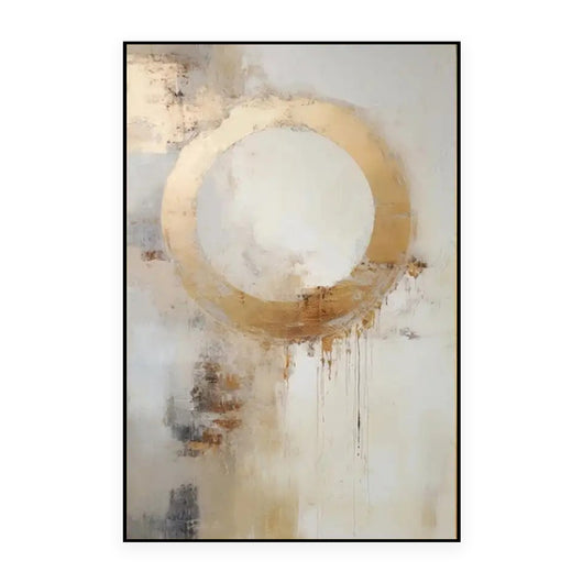 Cuadro Abstracto Moderno Círculo Dorado - Pintura al Óleo Artesanal sin Marco - Image 5