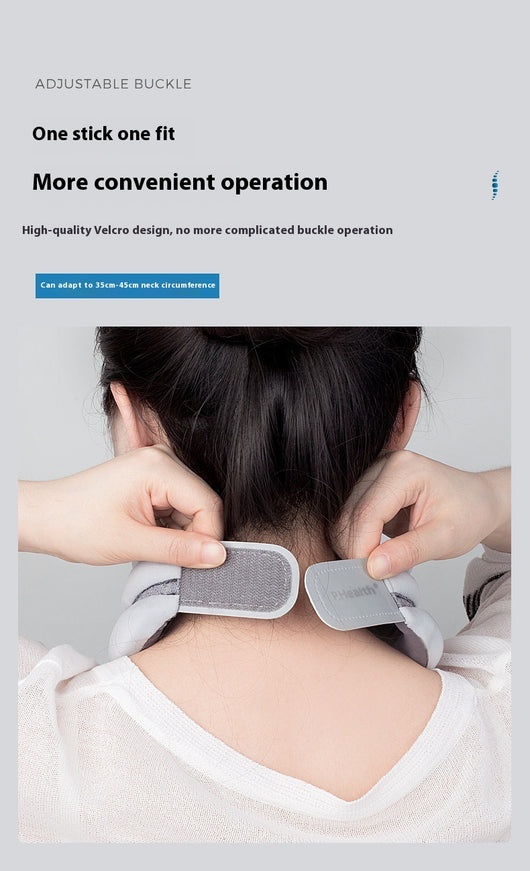 Pink bionic breathable neck guard for cervical vertebra care, designed to prevent bowing and neck leaning forward, shown with a grey storage bag. - Image 11