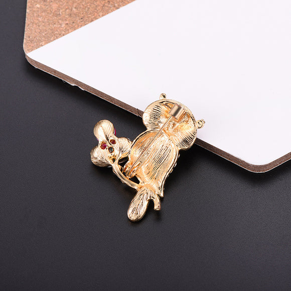 Broche Animal con Piedras de Cristal y Efecto Óleo Degradado