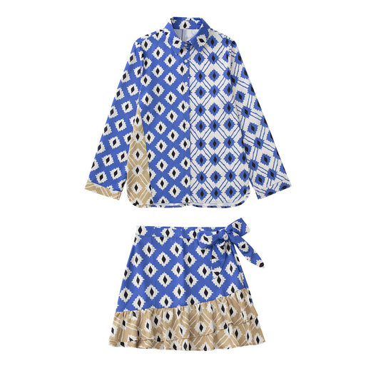 Conjunto de Falda Pantalón Estampado Estilo Europeo y Americano - Image 8