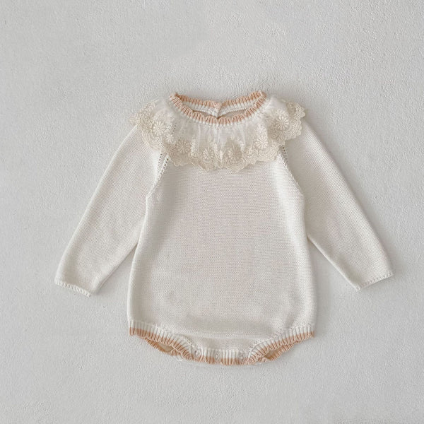 Suéter Infantil Otoño con Cuello de Encaje y Manga Larga - Image 6