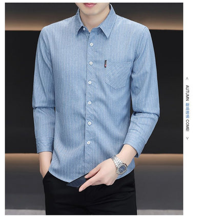 Camisa Slim Fit a Rayas Versátil para Joven - Image 17