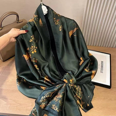 Pañuelo Largo de Satén Xiang Yun con Estampado Coreano - Image 3