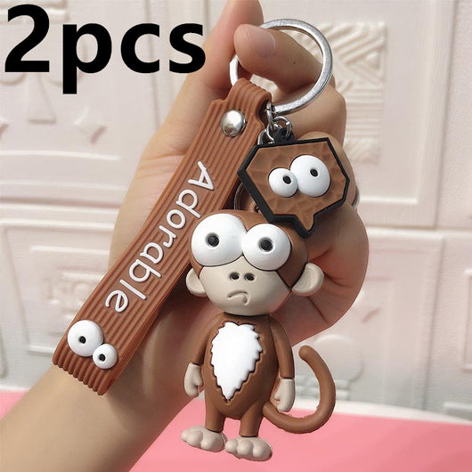 Llavero Adorable Elefante y Vaca de Ojos Grandes - Colgante Kawaii de Resina Epoxi - Image 27