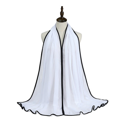 Pañoleta de Gasa con Perlas y Flecos Elegante - Image 25