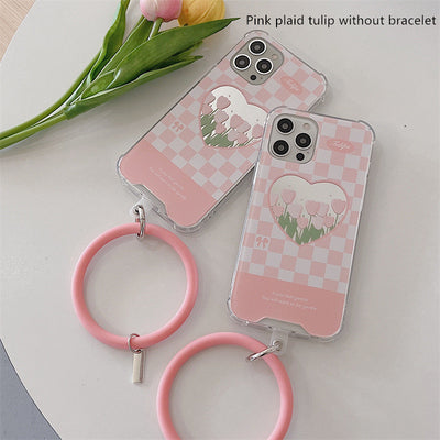 Funda Espejo Floral con Pulsera para iPhone 13 - Image 2