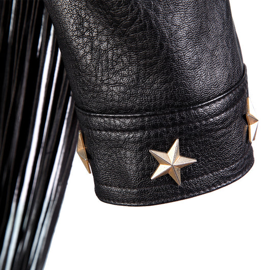 Chaqueta de Cuero para Mujer con Tachuelas Estrella y Borlas - Image 9