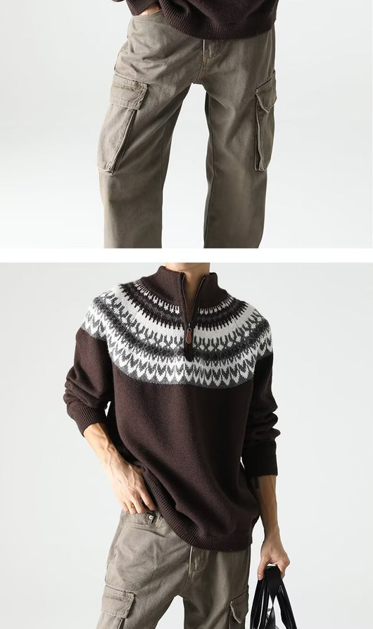 Suéter Retro Estadounidense para Hombre - Otoño e Invierno - Image 25