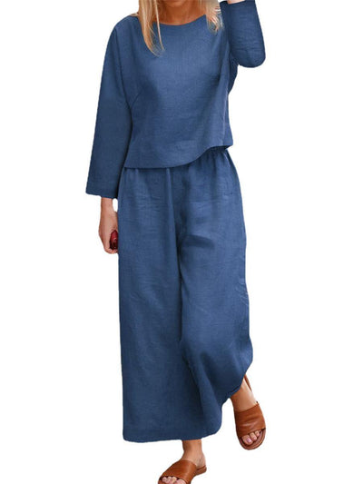 Conjunto de Dos Piezas: Blusa Suelta y Pantalón Tres Cuartos - Image 4