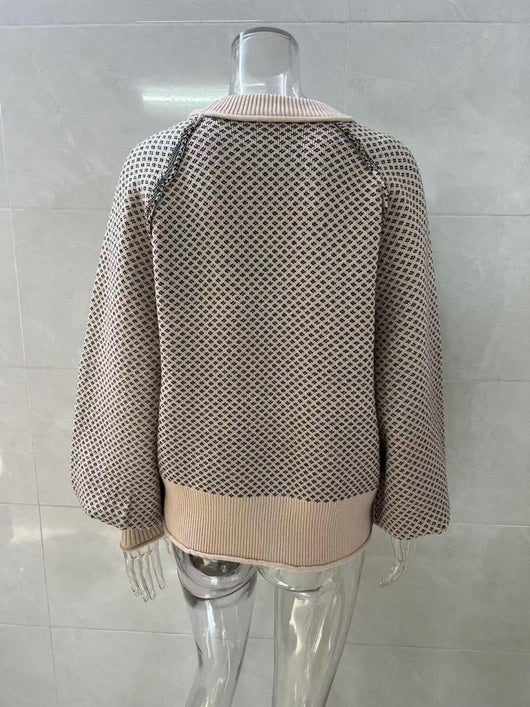 Suéter Tejido Jacquard Cuello Redondo para Otoño e Invierno - Image 7