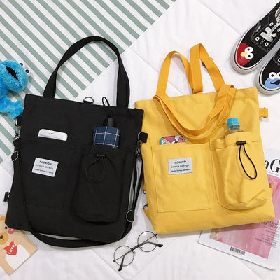 Mochila Estilo Harajuku con Bolsillos - Bolsa de Lona para Estudiantes y Mujeres - Image 6