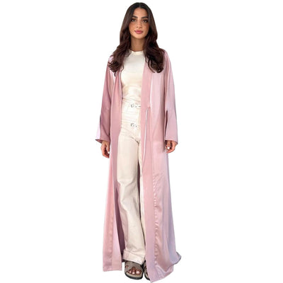 Vestido Abaya de Satén Suave - Moda Elegante Oriente Medio - Image 3