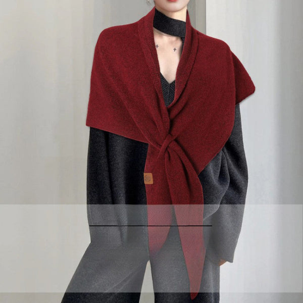 Pañoleta Triangular de Lana Pura para Otoño e Invierno
