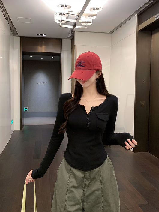 Blusa Larga Elegante Ajustada con Botones para Mujer - Image 23