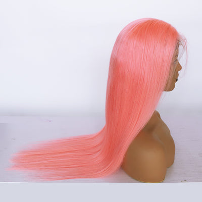 Peluca Frontal de Encaje 13x4 Cabello Natural Liso Rosa Claro con Banda - Image 8