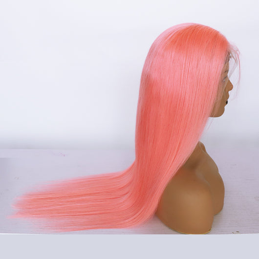 Peluca Frontal de Encaje 13x4 Cabello Natural Liso Rosa Claro con Banda - Image 8