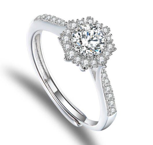 Anillo de Plata S925 con Encaje Elegante para Mujer