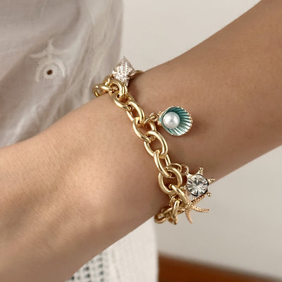 Collar y Pulsera de Perlas con Colgantes de Concha y Estrella de Mar - Image 2