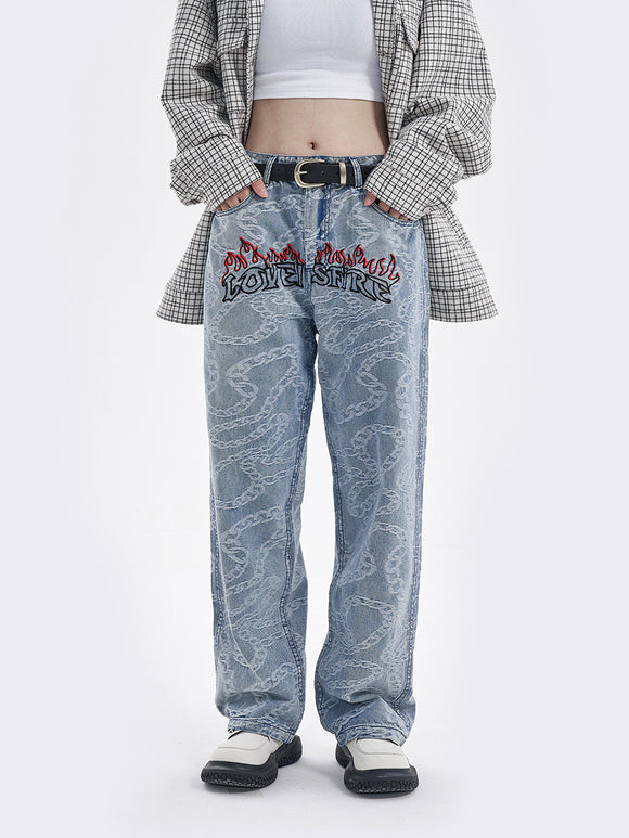 Pantalones Rectos Retro Estilo Europeo Americano