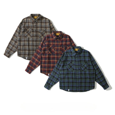 Camisa Cuadriculada Retro para Hombre con Manga Larga y Corte Holgado - Image 7