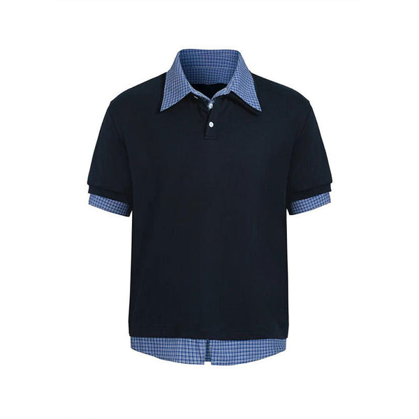 Playera Suelta a Rayas con Efecto Dos Piezas - Manga Corta Versátil - Image 15