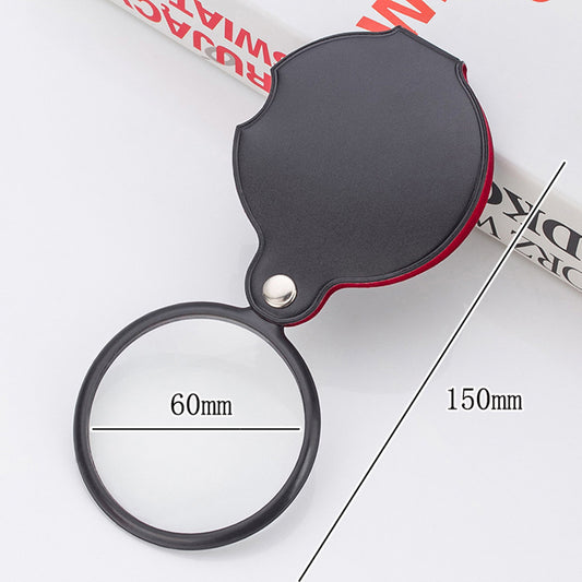 Lupa Plegable de Cuero 50mm - Portátil y Elegante