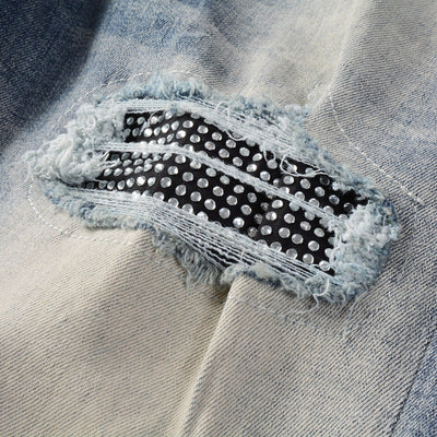 Jeans Rotos Estilo Americano para Hombre con Parches - Image 4