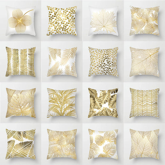 Almohada de Respaldo Flanela Dorada con Flores y Lentejuelas - Image 32