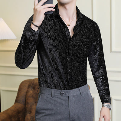 Camisa Slim Fit Brillante para Hombre - Estilo Personalidad - Image 5