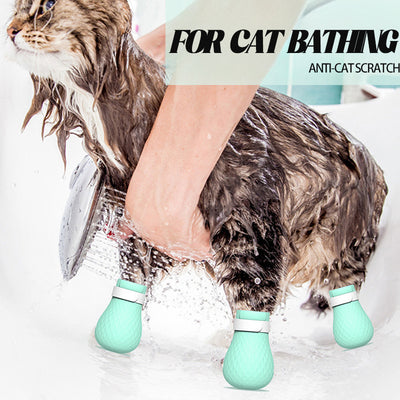 Protectores de Patas para Gatos - Guantes Antirasguños de Silicona (4 piezas)