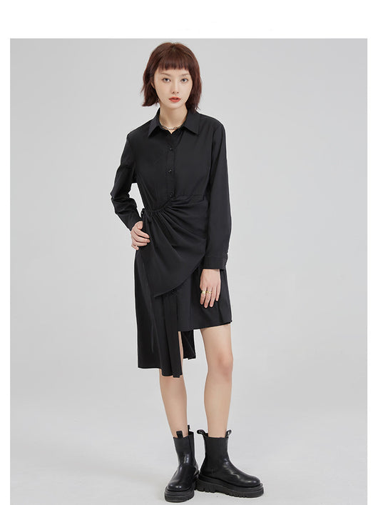 Vestido Camisa Asimétrico con Diseño Exclusivo