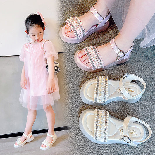 Sandalias de Moda con Perlas y Strass para Niña - Image 5