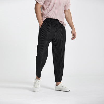 Pantalones Casuales para Hombre con Pretina Plisada y Puño Ajustable - Image 4