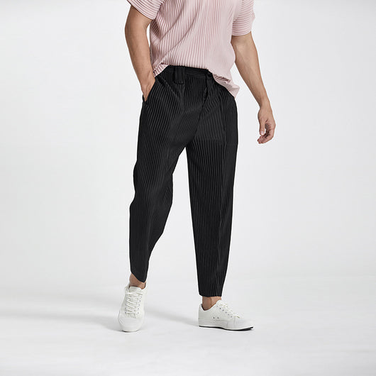 Pantalones Casuales para Hombre con Pretina Plisada y Puño Ajustable - Image 4
