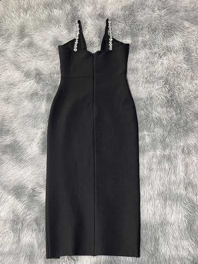 Vestido Bandage con Tirantes de Brillantes Dobles - Image 10