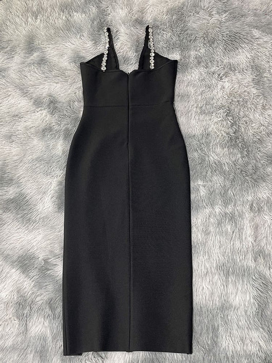 Vestido Bandage con Tirantes de Brillantes Dobles - Image 10