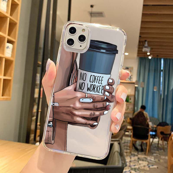 Funda Transparente para Celular - Protección TPU Suave para Mujer