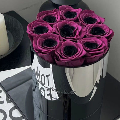 Maceta Esférica con Moño Negro y Flores de Ciruela Preservadas - Image 10