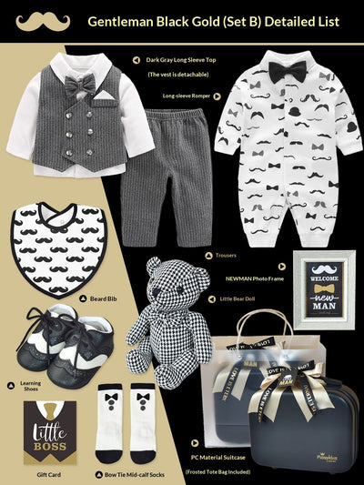 Conjunto Elegante Pequeño Caballero - Caja de Regalo Premium Negro y Oro - Image 5
