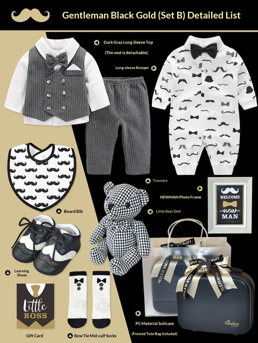 Conjunto Elegante Pequeño Caballero - Caja de Regalo Premium Negro y Oro - Image 5