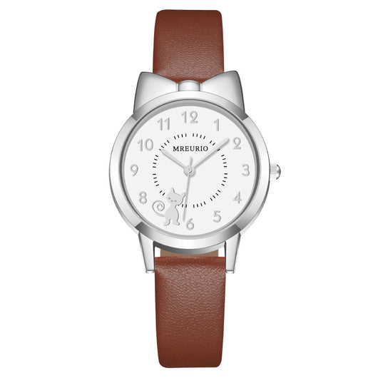 Reloj de Pulsera con Diseño de Gatita Adorable y Moño - Image 8