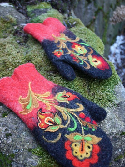 Guantes Invierno Mujer Acolchados con Bordado y Bloques de Color - Image 5