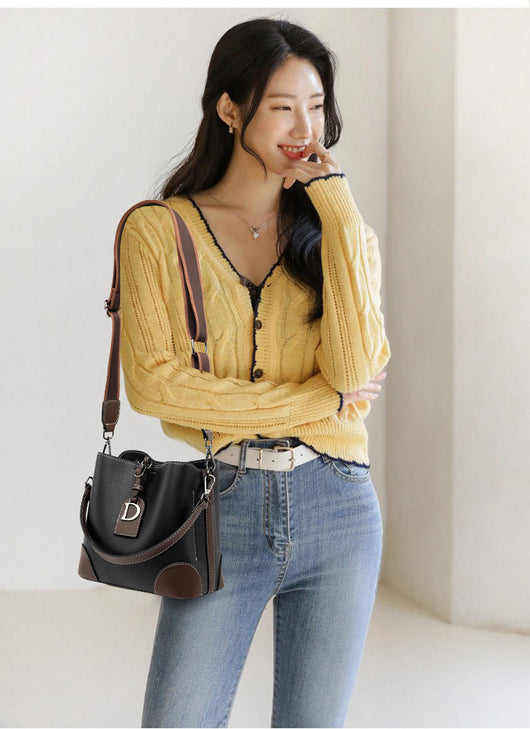 Bolso de Cuero Retro Estilo Bucket - Bandolera Suave y Versátil - Image 13