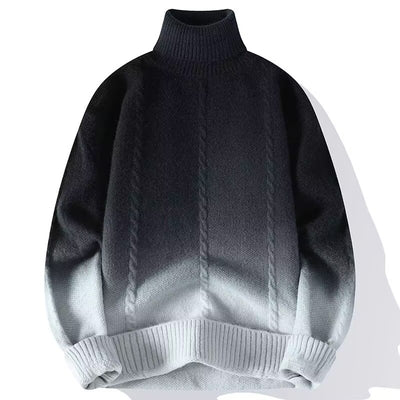 Suéter Tejido Cuello Alto con Degradado de Color para Hombre - Image 5